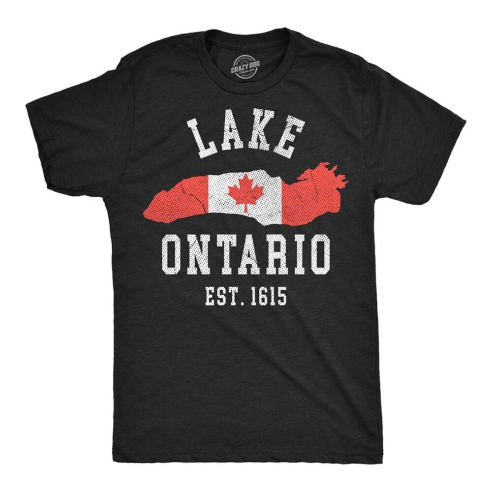 Mens Funny T Shirt Lake Ontario Canadian Flag Awesome Tee For Men